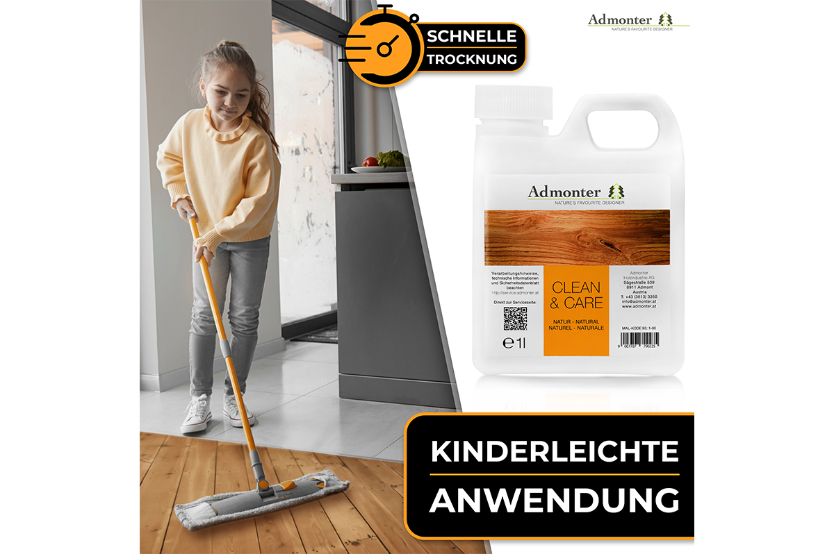 Admonter Parkettpflegemittel Clean & Care natur 1L - Parkett Online Shop -  TimberTown